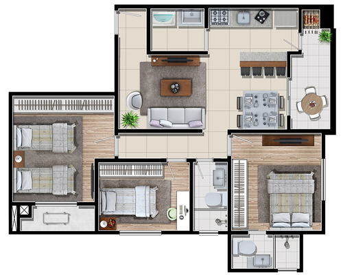 Planta do Empreendimento Luis XV Palace em Itajaí - SC | Ama Empreendimentos